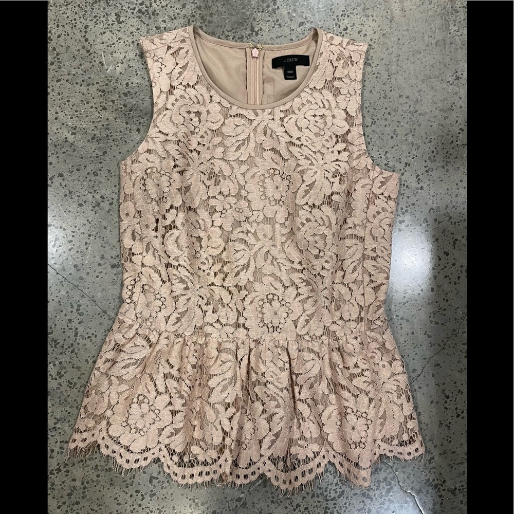 J. Crew Lace Peplum Top Size 00P